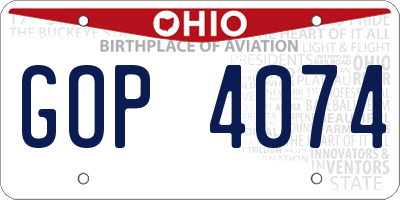 OH license plate GOP4074