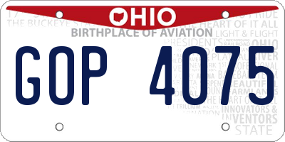 OH license plate GOP4075