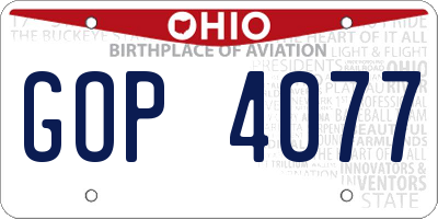 OH license plate GOP4077