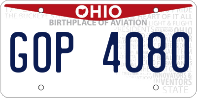 OH license plate GOP4080