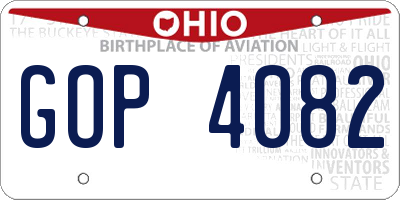 OH license plate GOP4082