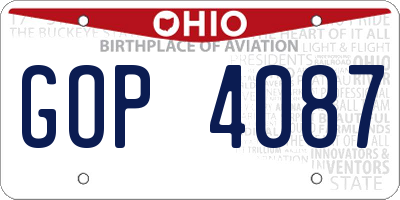 OH license plate GOP4087