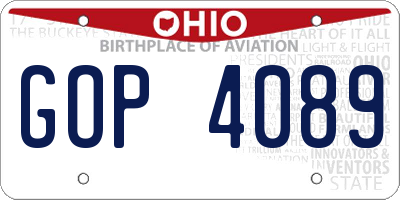 OH license plate GOP4089