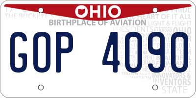 OH license plate GOP4090