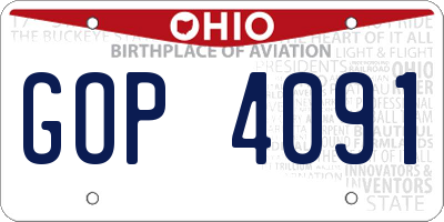 OH license plate GOP4091