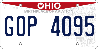 OH license plate GOP4095