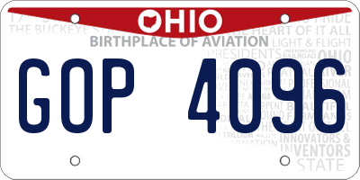 OH license plate GOP4096