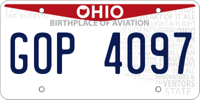 OH license plate GOP4097