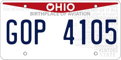 OH license plate GOP4105