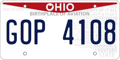 OH license plate GOP4108