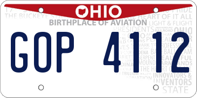 OH license plate GOP4112
