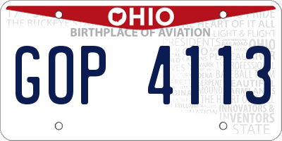 OH license plate GOP4113