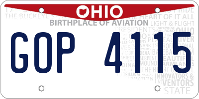 OH license plate GOP4115
