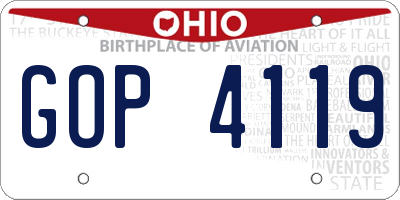 OH license plate GOP4119