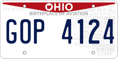 OH license plate GOP4124