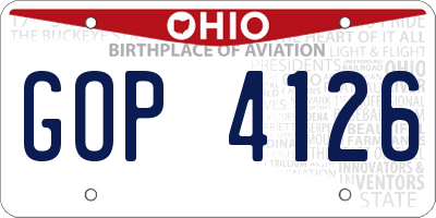 OH license plate GOP4126