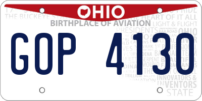 OH license plate GOP4130