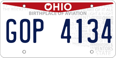 OH license plate GOP4134