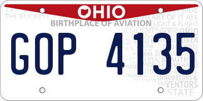 OH license plate GOP4135