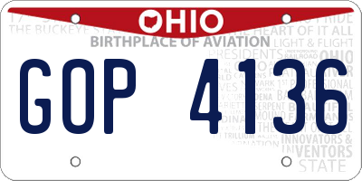OH license plate GOP4136