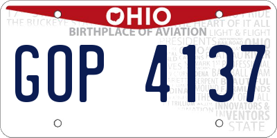 OH license plate GOP4137