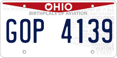 OH license plate GOP4139