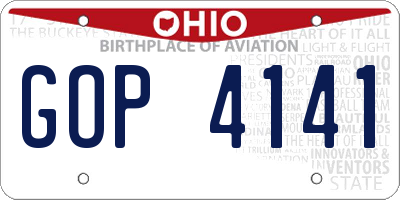 OH license plate GOP4141