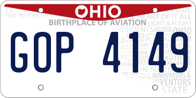 OH license plate GOP4149