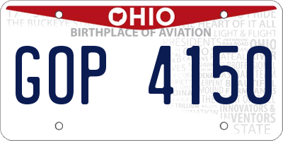 OH license plate GOP4150