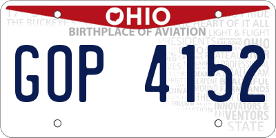 OH license plate GOP4152