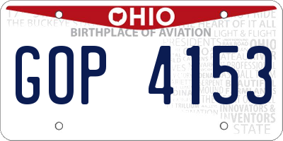 OH license plate GOP4153