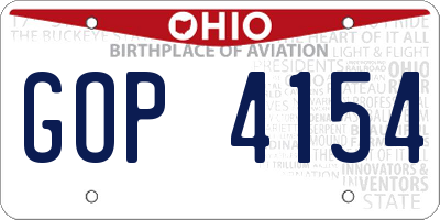 OH license plate GOP4154