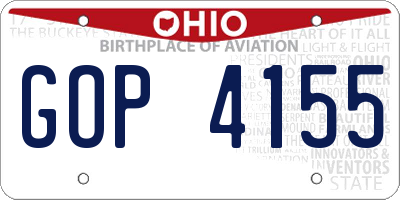 OH license plate GOP4155
