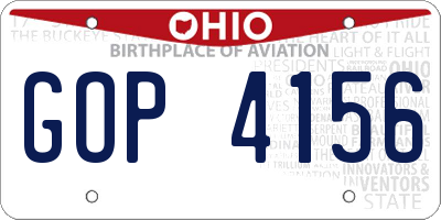 OH license plate GOP4156