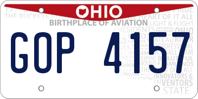 OH license plate GOP4157