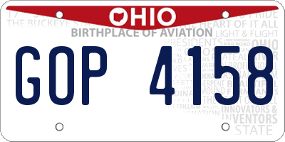 OH license plate GOP4158