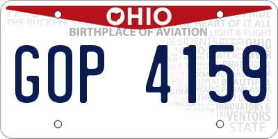 OH license plate GOP4159