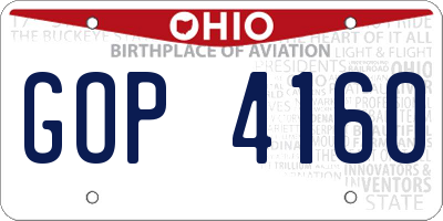 OH license plate GOP4160