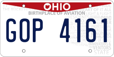 OH license plate GOP4161