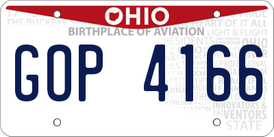 OH license plate GOP4166
