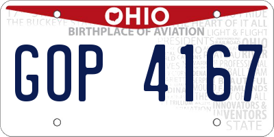 OH license plate GOP4167