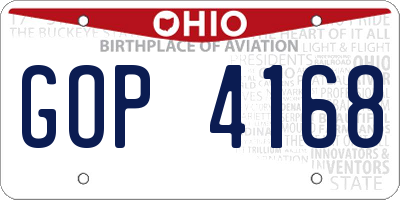 OH license plate GOP4168