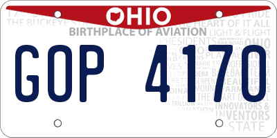 OH license plate GOP4170