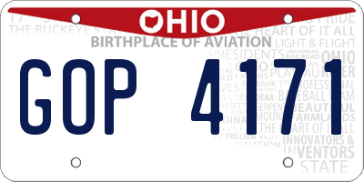 OH license plate GOP4171
