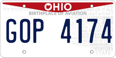 OH license plate GOP4174
