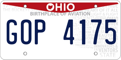 OH license plate GOP4175