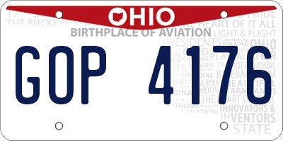 OH license plate GOP4176