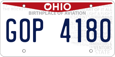 OH license plate GOP4180
