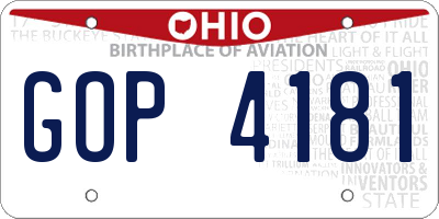 OH license plate GOP4181