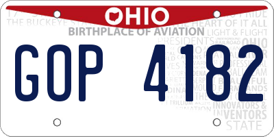 OH license plate GOP4182